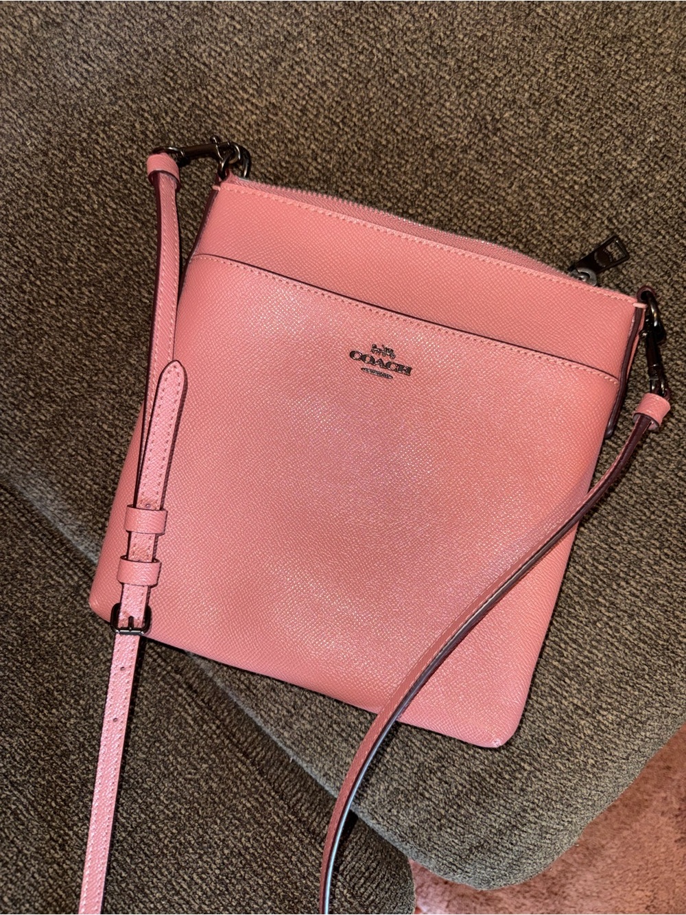 Coach Pink Pebbled Leather Crossbody Bag
